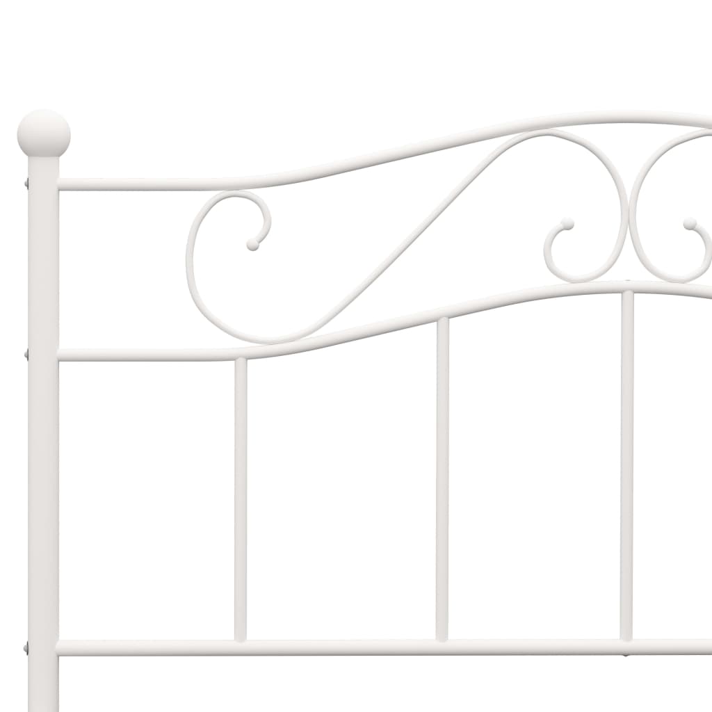 vidaXL Bed Frame without Mattress with Headboard White 160x200 cm Metal