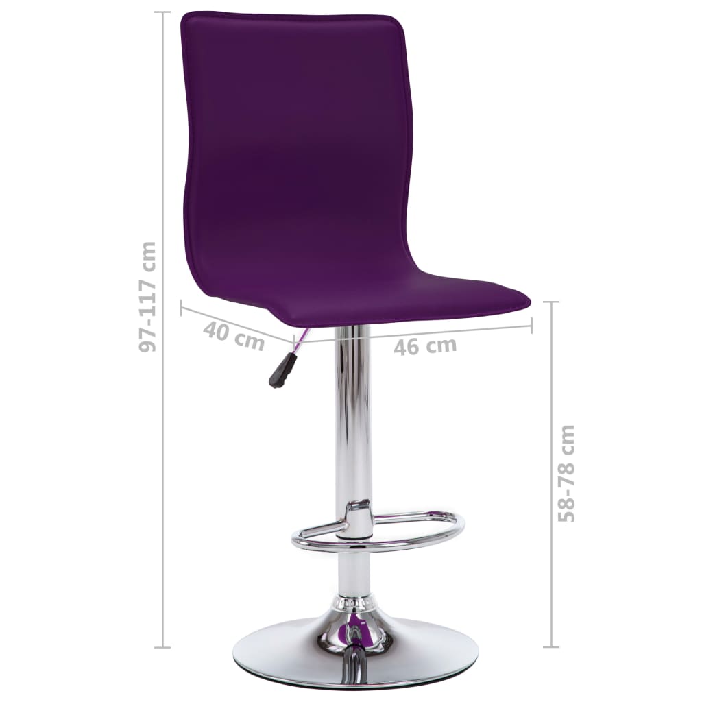 vidaXL Stołki barowe, 2 szt., fioletowe, sztuczna skóra