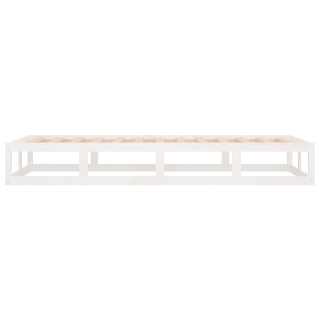 vidaXL Bed Frame without Mattress White 90x190 cm Single Single Solid Wood
