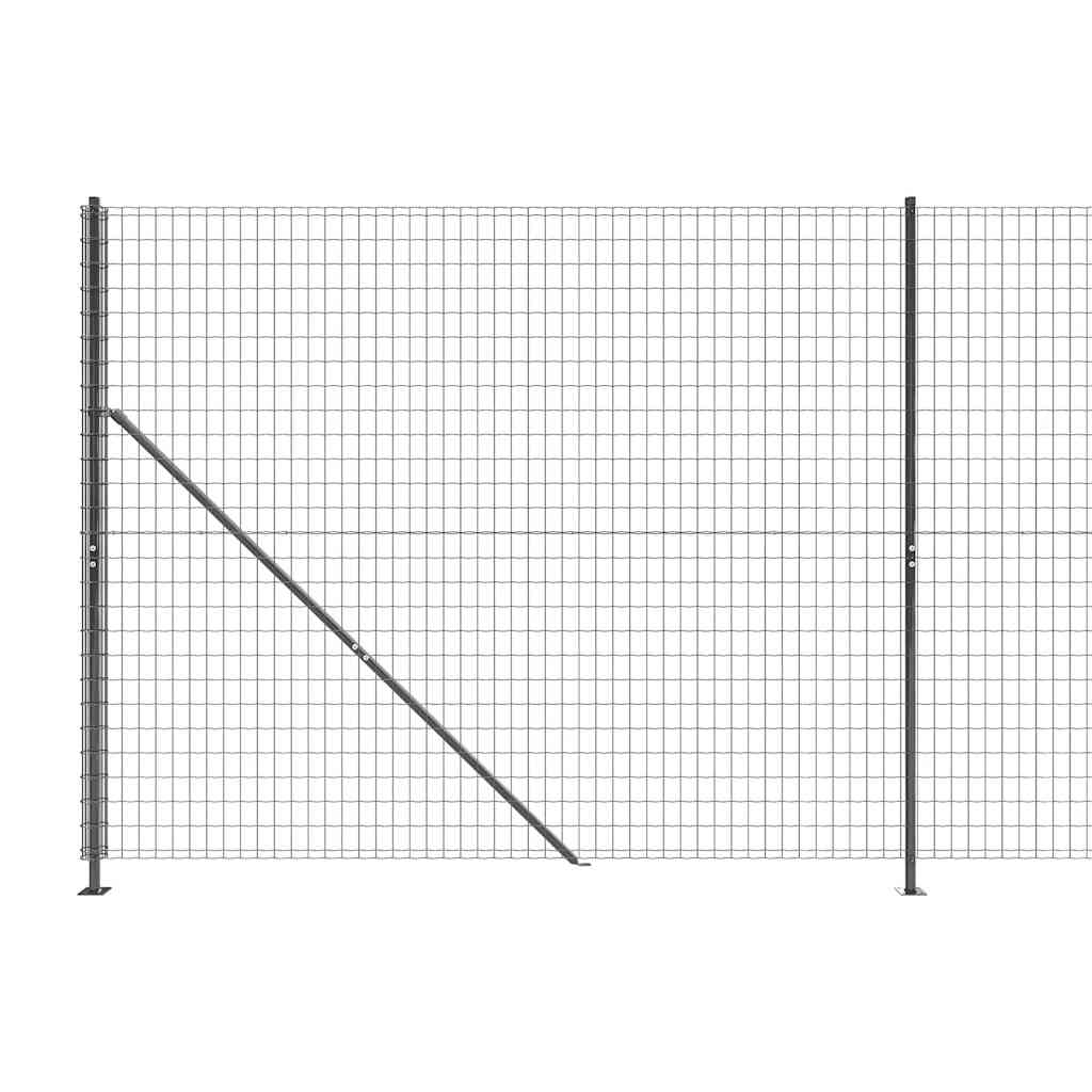 vidaXL Wire Mesh Fence with Flange Anthracite 2x25 m