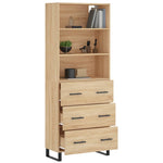 vidaXL Highboard Sonoma Oak 69.5x34x180 cm Engineered Wood