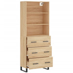 vidaXL Highboard Sonoma Oak 69.5x34x180 cm Engineered Wood