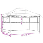 vidaXL Foldable Party Tent Pop-Up with 3 Sidewalls Terracotta