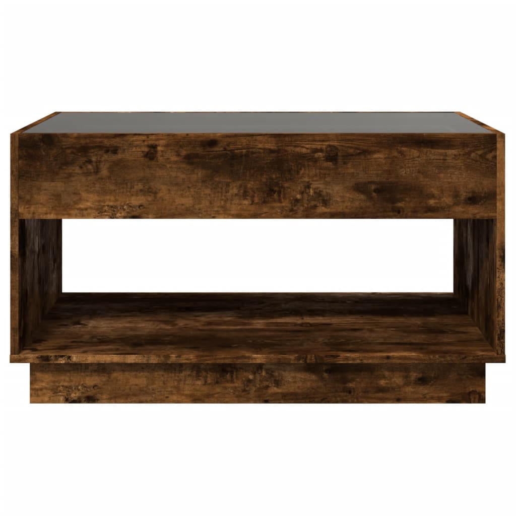 vidaXL Coffee Table with Infinity LED Smoked Oak 90x50x50 cm
