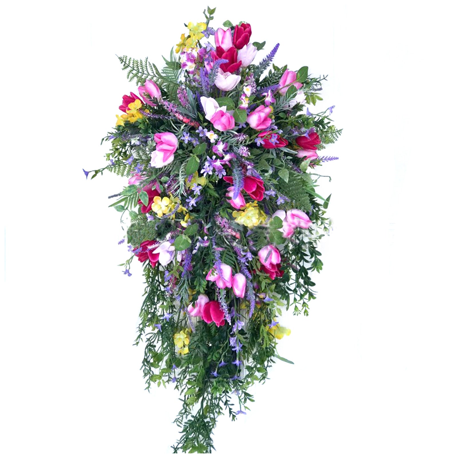 Artificial Flower Wreath Wreath with Lilacs Hyacinths Hydrangeas Spring Summer Floral Greenery Wreath E Large