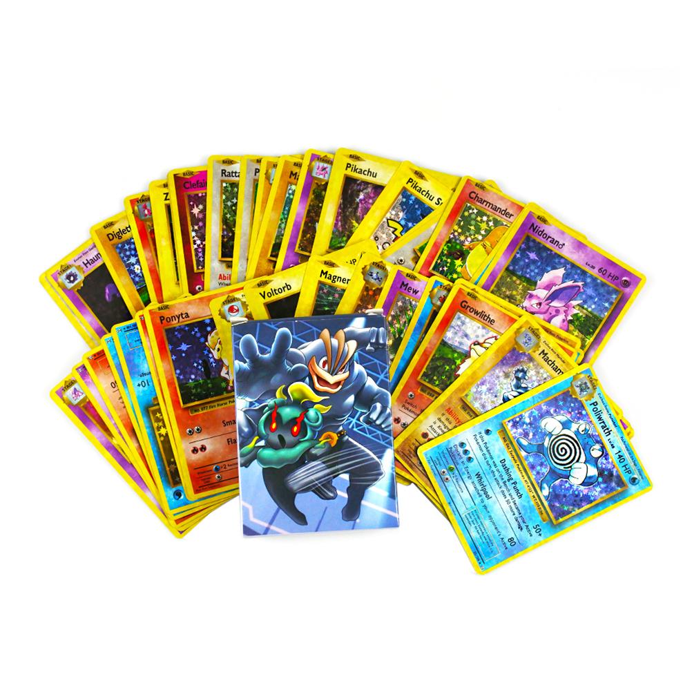 60PCS Cartoon Game Cards English Star Flash Shining Card Toy for Kids Collection Battle Birthday Gift