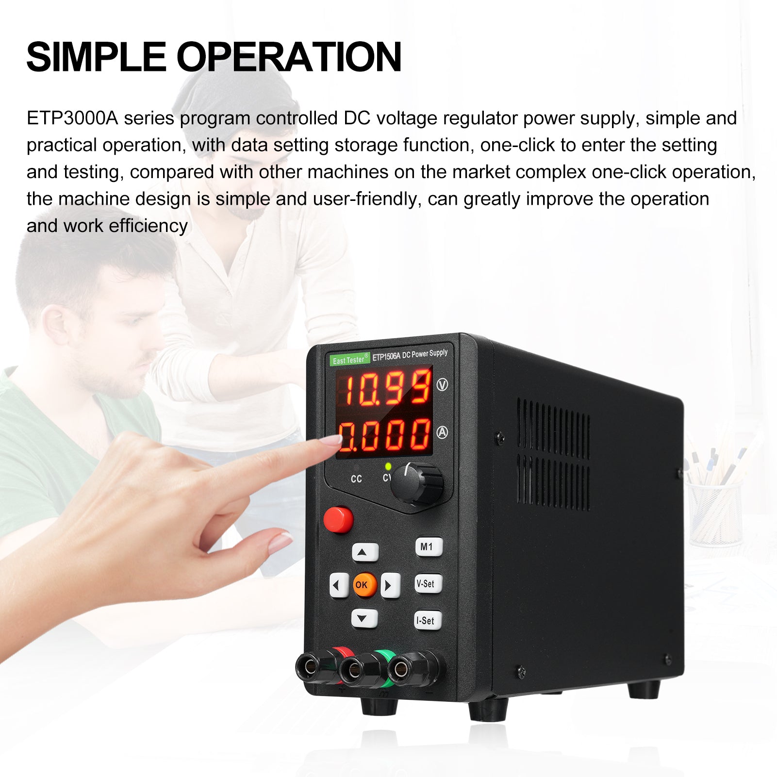 East Tester ETP1506A DC Regulated Power Supply 90W 15V 6A Single Channel Encoder Adjustment Maintenance Storage Remote Control Laboratory Power