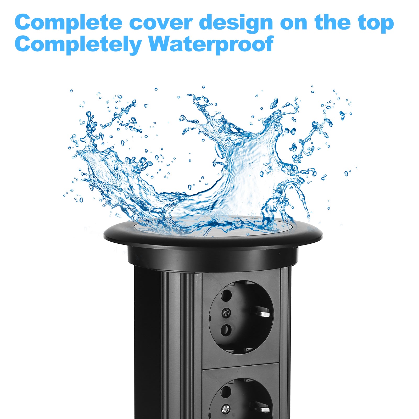 Intelligent Motorised Pop-Up Socket Surge Protector Power Strip Retractable Power Strip with USB Charging Stations for Kitchen Counter, Conference Room