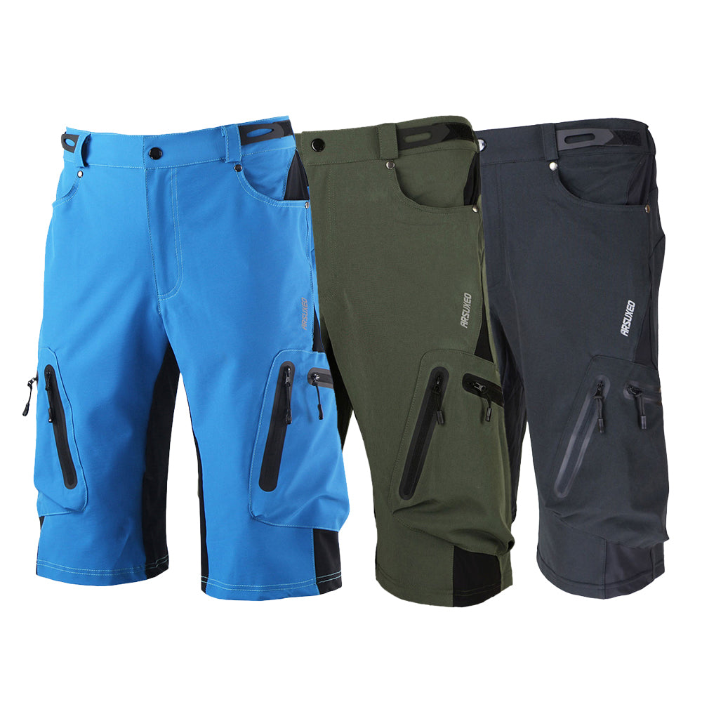 Baggy Shorts Cycle Biking Pants Breathable Sports Loose Fit Shorts Outdoor Casual Cycle Running Clothes with Zippered Pockets