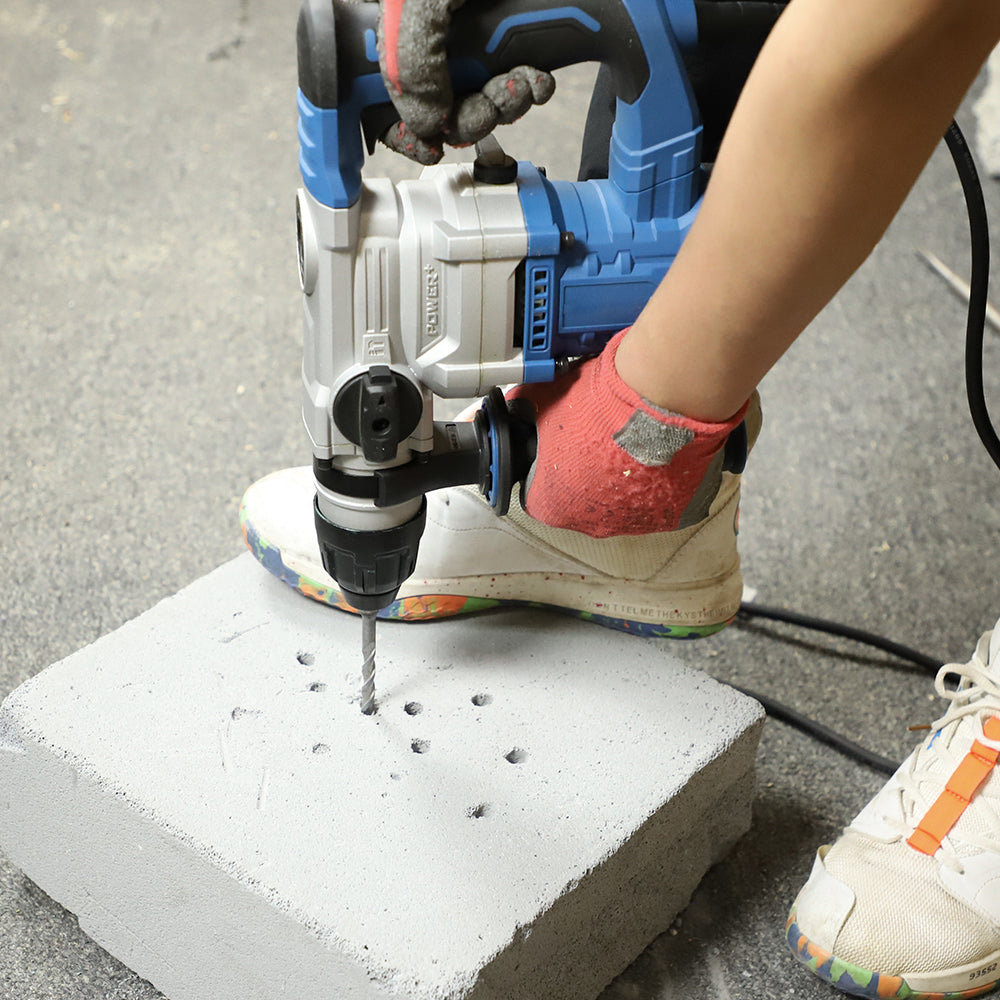 8 Amp 1000W  SDS-Plus Rotary Hammer Drill with Vibration Control and Safety Clutch,Heavy Duty Demolition Hammer for Concrete-Including 3Pcs 1-1/4 Inch  Drill Bits,Flat Chisels, Point Chisels Blue US