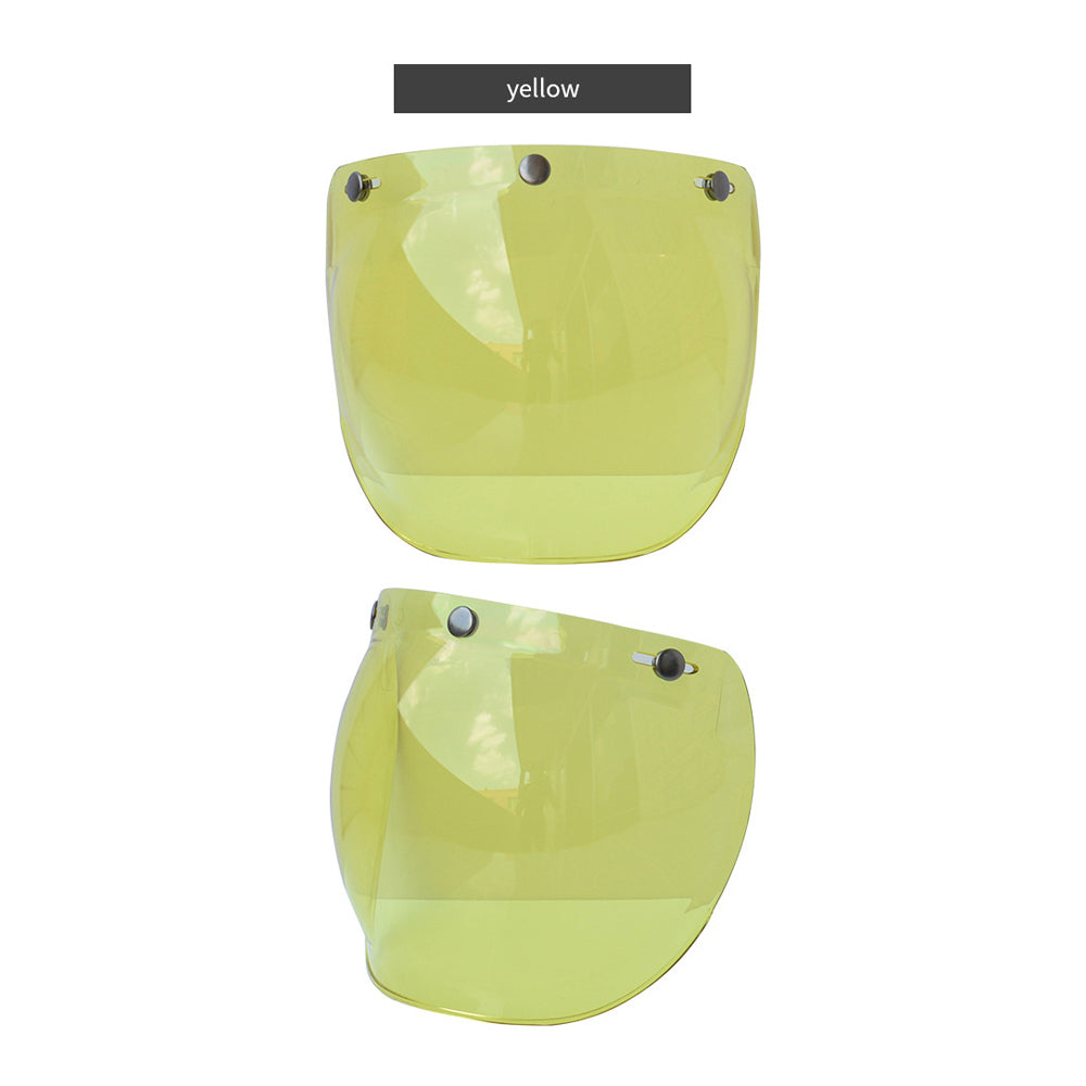 Helmet Bubble Visor Motorcycle Helmet Windshield Lens with Flip Bracket for 3-Snap Open Face Helmets