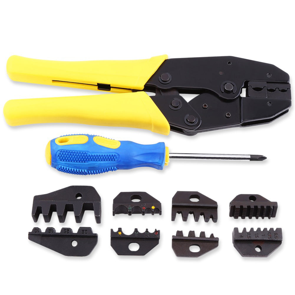 0.5-35 mm² Cable Terminer Crimper Crimp Pliers Crimping Tool Set with Spare Dies & Screwdriver