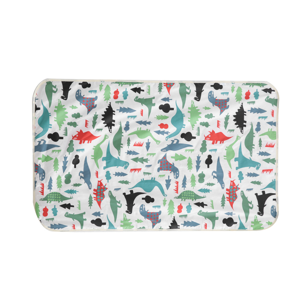 75 * 120cm 3Layers Cotton Waterproof Baby Urine Pad Mat Bed Nappy Diaper Liner(Green Dinosaur)