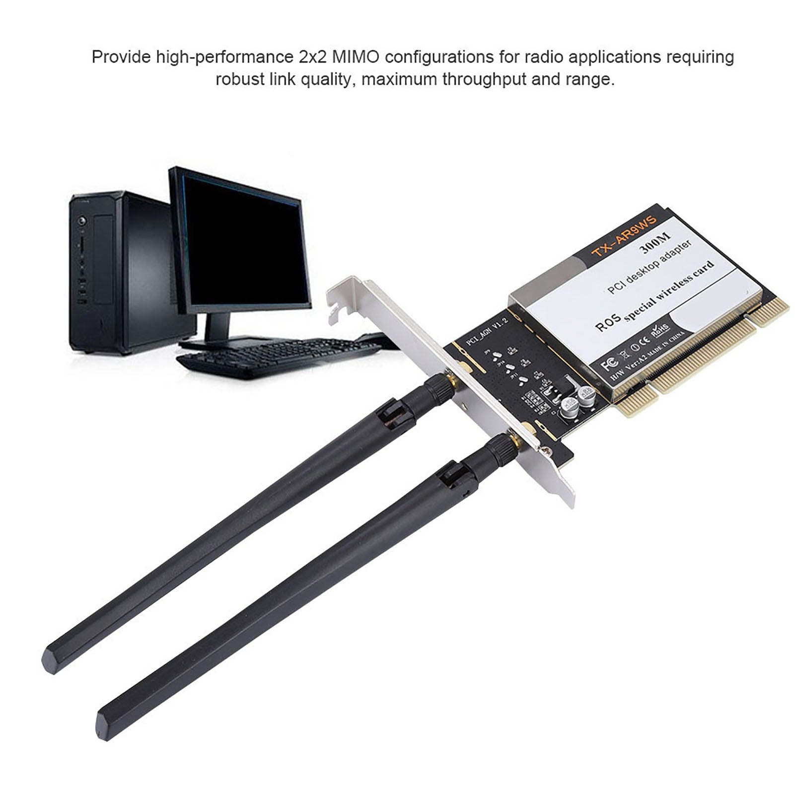 AR9220 300M PCI Desktop PC Dual Band 2.4/5GHz Wireless Network Card