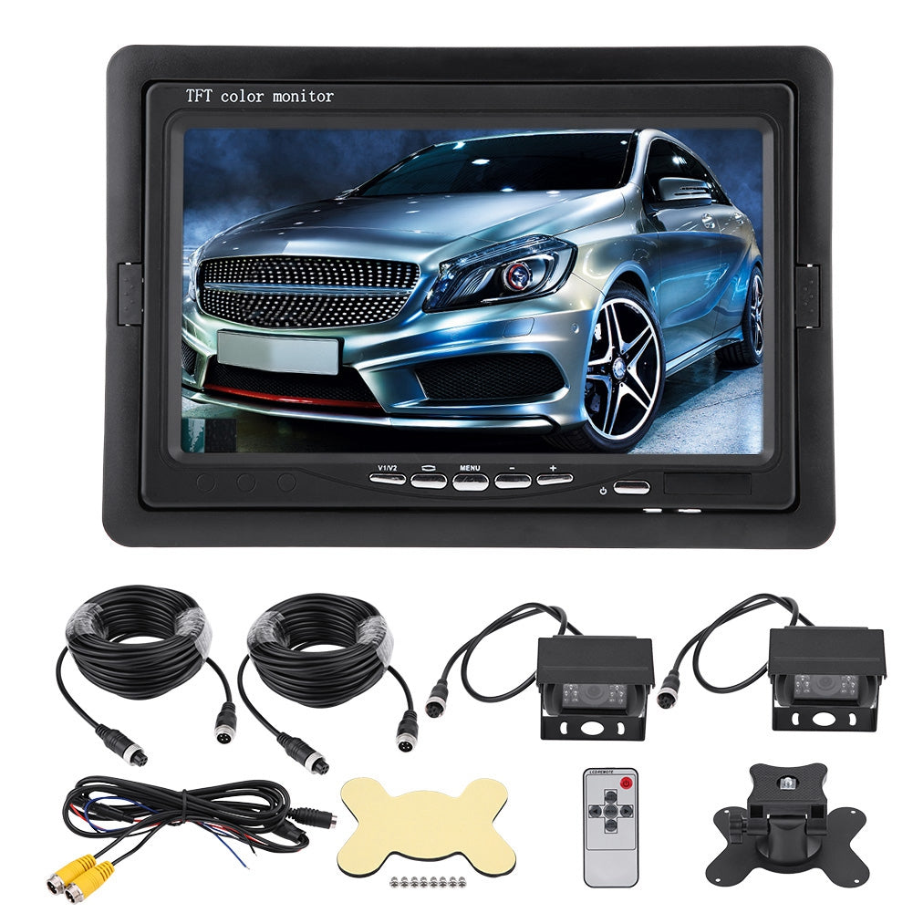 7 Inch TFT LCD Monitor Car Rear View Backup Reversing Camera Night Vision for RV Bus Truck