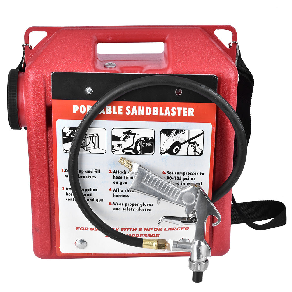 Portable 30LBS Pneumatic Sandblaster Gun Barrel Kit Cleaning Rust/Paint Remover Tool