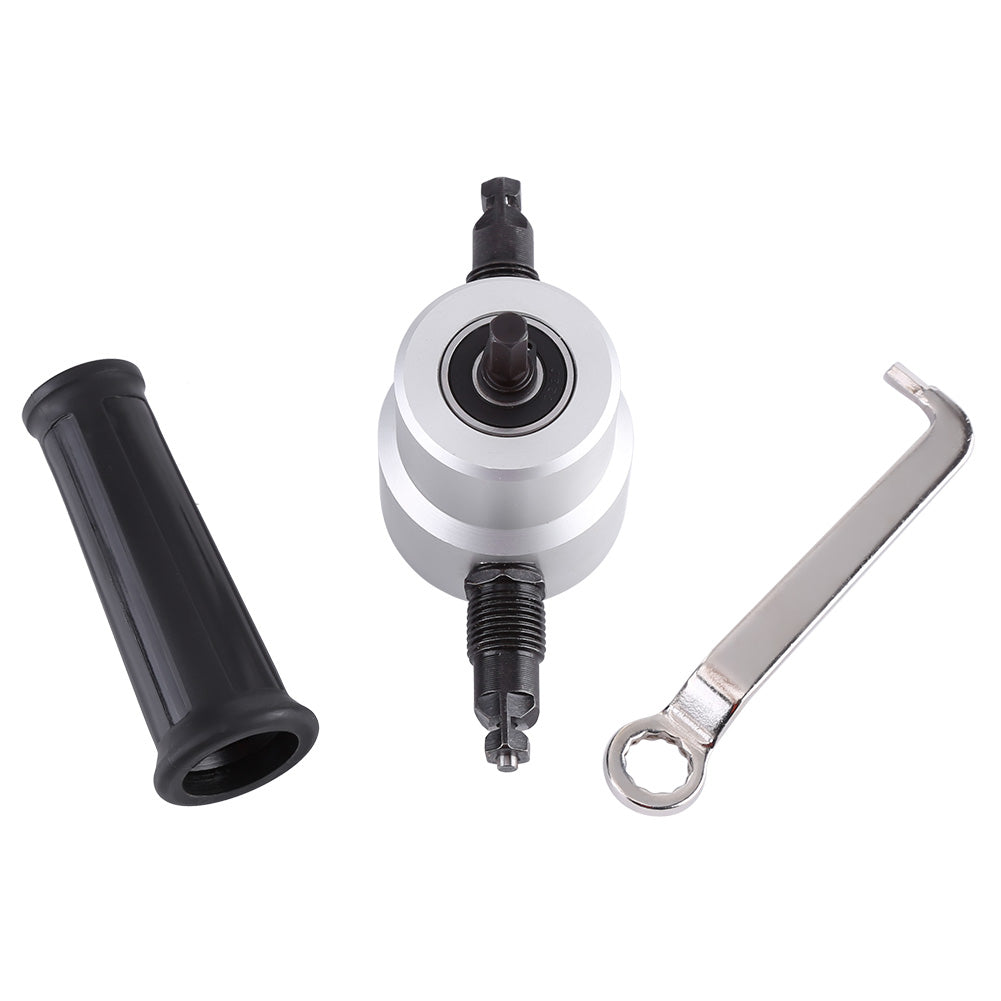 Double Head Sheet Metal Cutter Electric Power Drill Attachment Nibbler Cutting Tool Kit