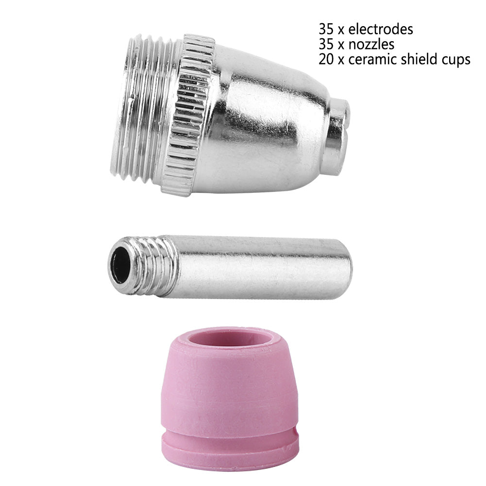 90x Plasma Cutter Cutting Torch Consumables Electrode Nozzles Cups Kit