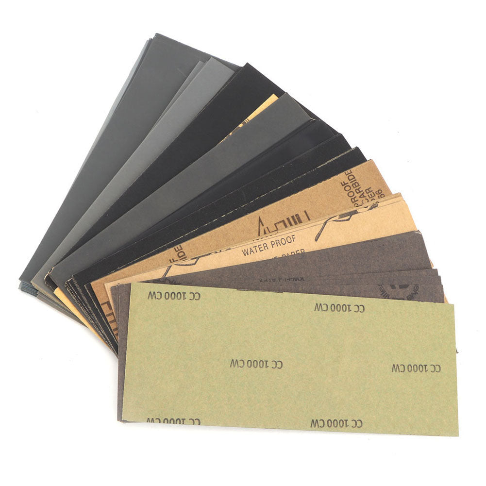 Wet Dry Sandpaper Set Abrasive Paper Kit Sanding Sheets Burnishing Tool 93*230mm (90pcs)