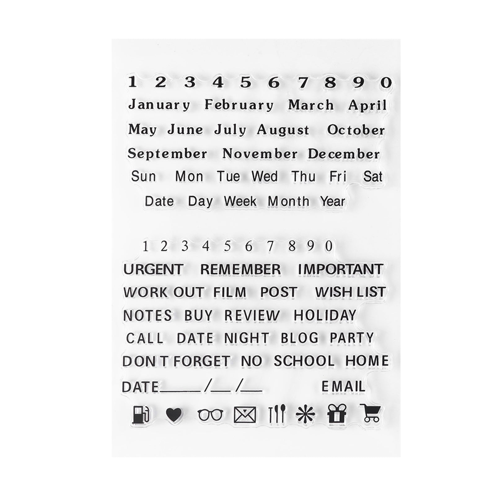 Alphabet Numbers Transparent Silicone Stamp Seal for DIY Scrapbook Accounting Note(Y37 Date)