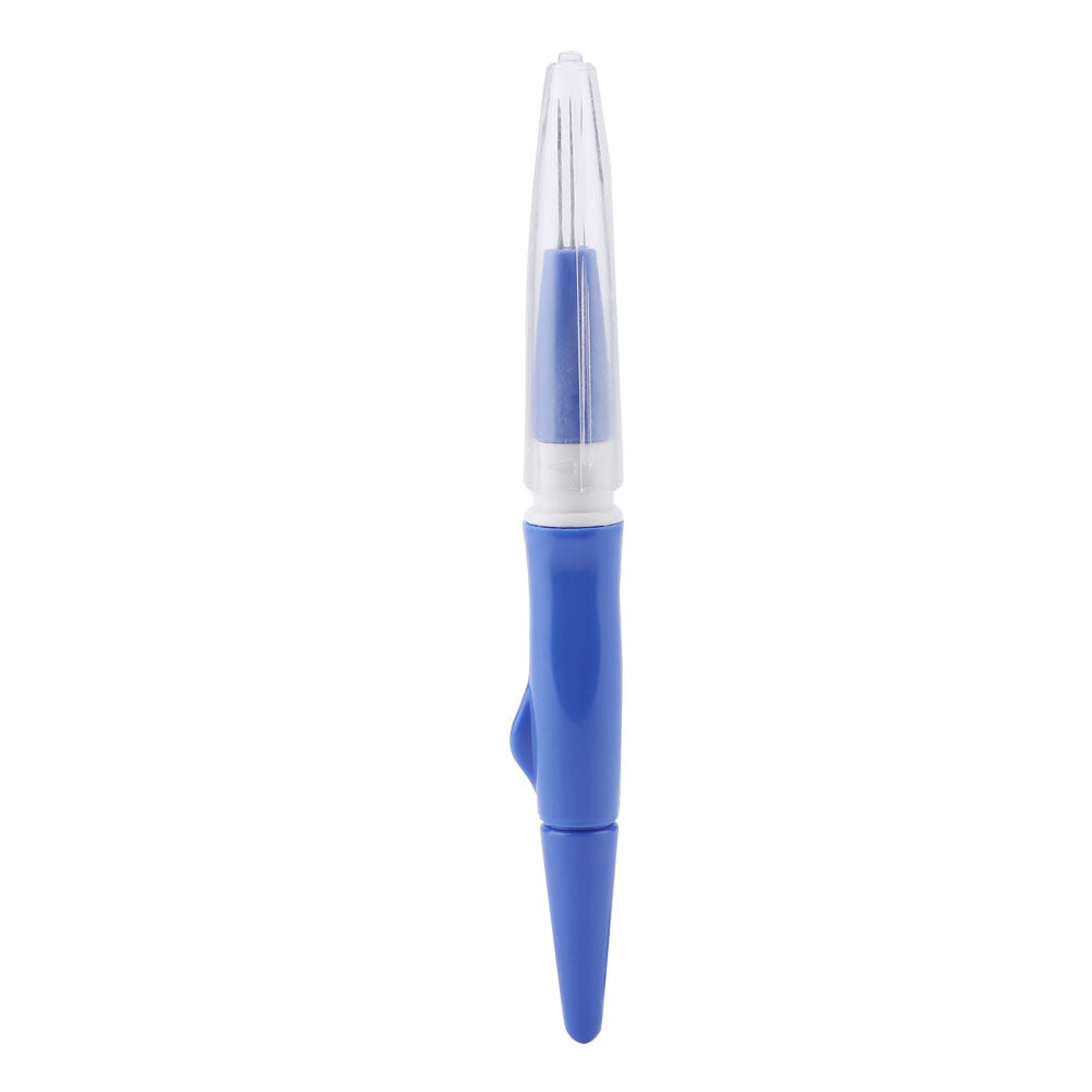 Embroidery Felting Needle Punch Pen with 3 Fine Needles Set Tool for DIY Craft  (Blue)