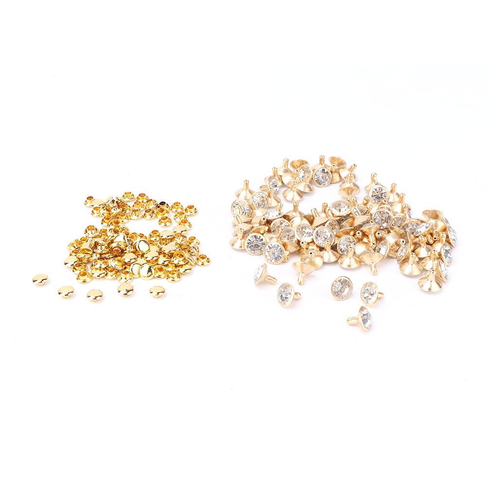 Cloth Crystal Inlay Rapid Rivets 12mm Spots Studs Cap for DIY Leather Craft Decoration(#4)