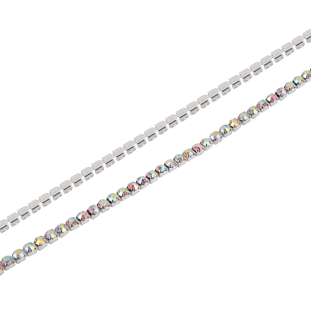 10 Meters DIY Crystal Glass Rhinestones Trim Claw Chain Decoration Clothes Appliques #1