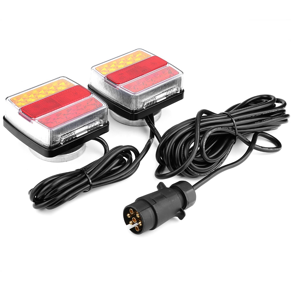 1 Pair 12V Magnetic LED Safety Light Indicator Taillights for Trailer Truck Car