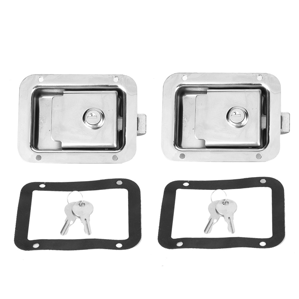 1 Pair Car Entry Stainless Steel Door Lock Latch Handle with Keys for RV Truck Toolbox