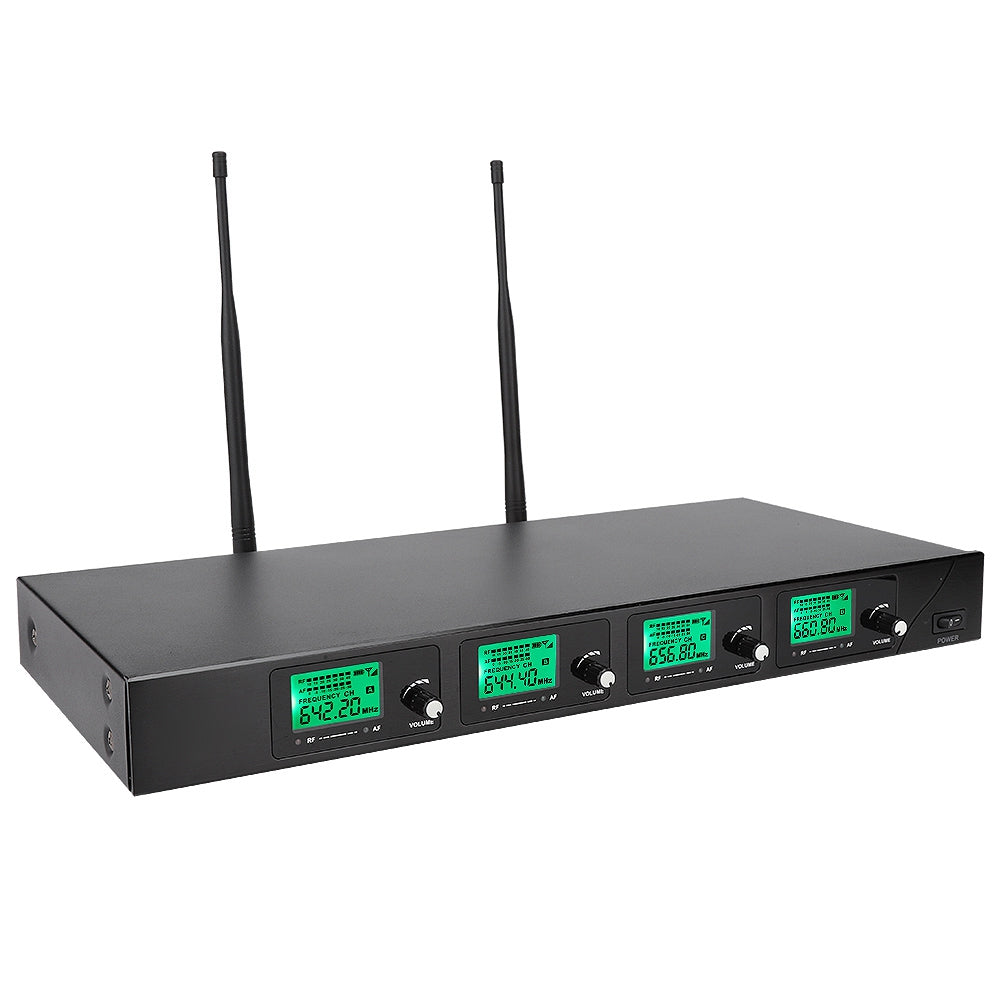 4 Channels Wireless Handheld Microphone for Meeting Conference 641.5MHz-672.3MHz