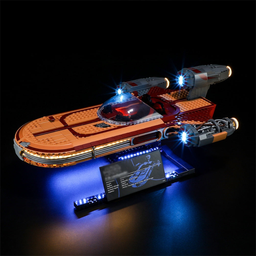 Building Blocks Kit with Light Compatible for LEGO 75341 Luke Skywalker's Landspeeder Collectible Building Kit