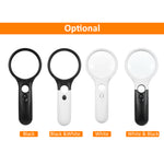 Magnifying Glass with 3 LED Light 3x 45x Handheld Magnifier and Dual Magnifying Glass for Reading Coins Seniors Kids Jeweler