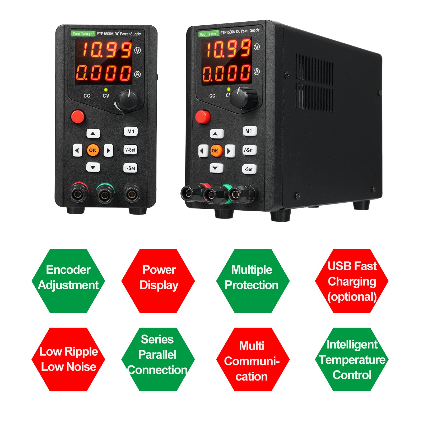 East Tester ETP1506A DC Regulated Power Supply 90W 15V 6A Single Channel Encoder Adjustment Maintenance Storage Remote Control Laboratory Power