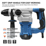 8 Amp 1000W  SDS-Plus Rotary Hammer Drill with Vibration Control and Safety Clutch,Heavy Duty Demolition Hammer for Concrete-Including 3Pcs 1-1/4 Inch  Drill Bits,Flat Chisels, Point Chisels Blue US