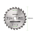 Circular Saw Blade 7-1/4''(185MM) 24 Tooth  Tungsten Carbide Tipped Circular Wood Cutting Saw Blade with 20mm Arbor for Wood Cutting Max Speed 7000RPM  Anti-clockwise Cutting Direction EU