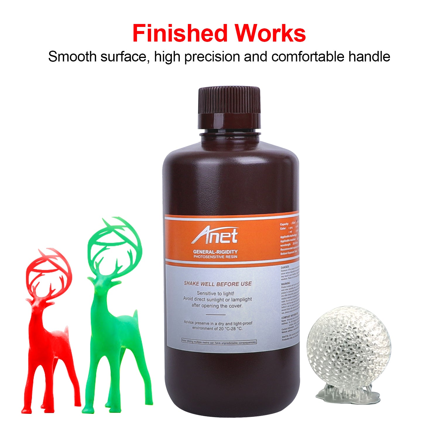 General-Purpose Rapid Resin 405nm Standard Photopolymer Curing Resin Low Odor Non-Toxic 500ml for DLP/LCD Light Curing 3D Printer