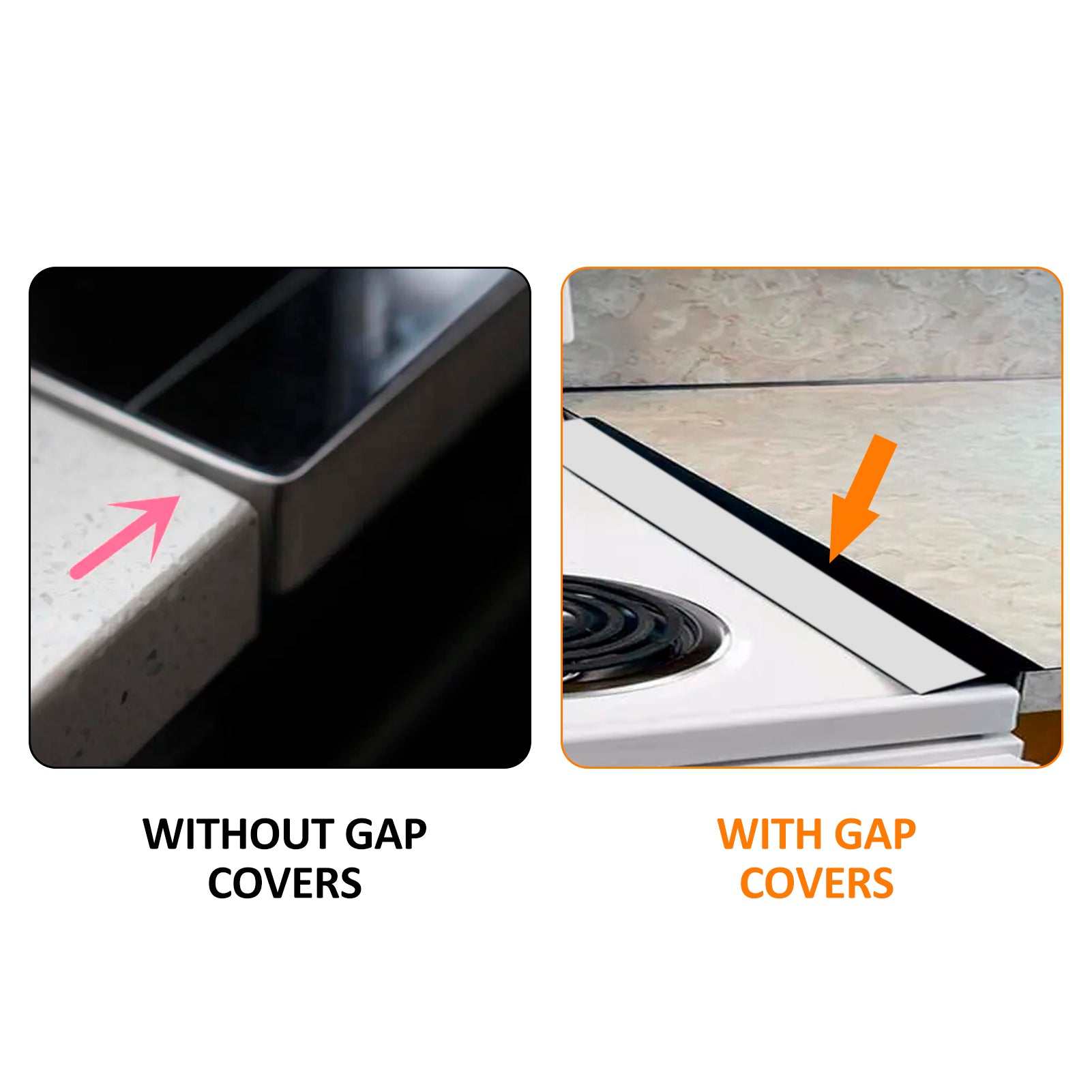 2 Pack 20.27Inch Stainless Steel Stove Gap Cover , Stove Filler Between The Countertop And Stove Top, Effectively Seal The Gap Between The Cabinet And Stove To Prevent Oil Spills On The Countertop