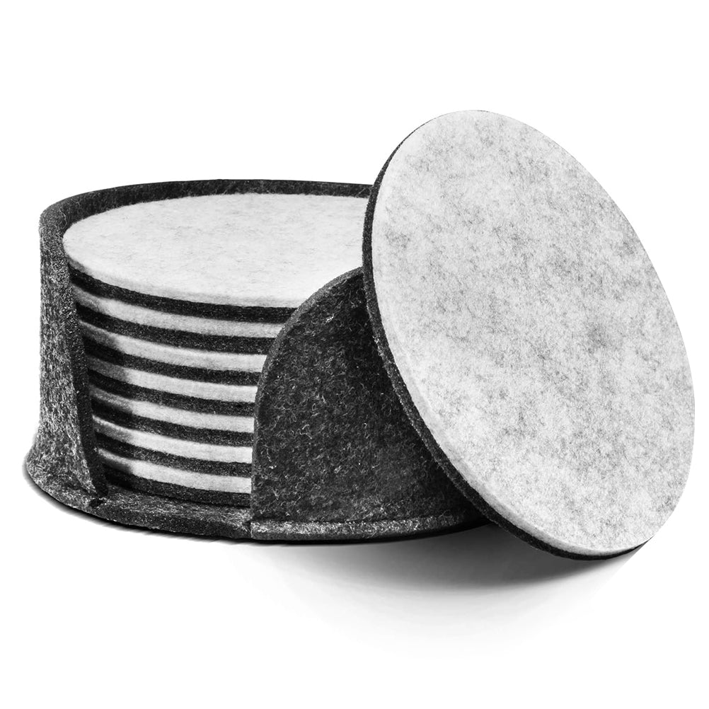 8PCS Round Felt Coasters Absorbent Heat Resistant Reusable Saucer Pad for Housewarming Gifts and Table Supplies