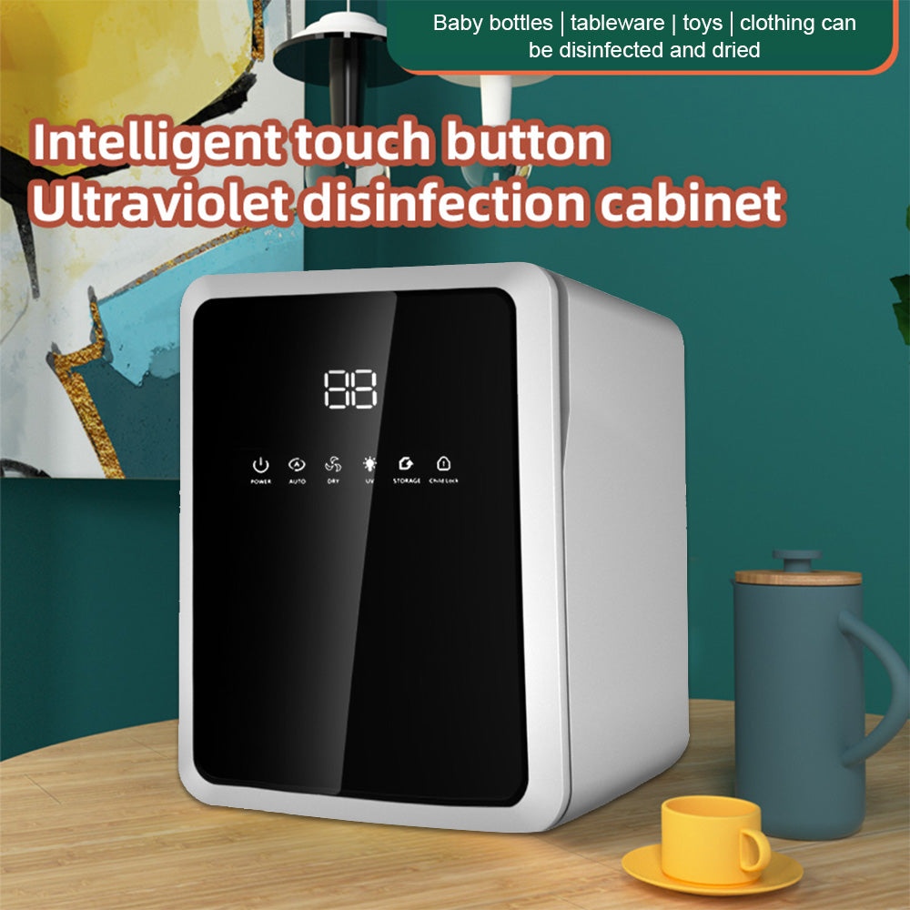 100W Baby Bottle Sterilizer and Dryer UV Sterilizer for Bottle 3-in-1 Disinfection Cabinet 8L Capacity Low Noise with Large LCD Screen Timer for Baby Pacifier Small Towel Baby Toys Clothing