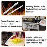2 Pack 20.27Inch Stainless Steel Stove Gap Cover , Stove Filler Between The Countertop And Stove Top, Effectively Seal The Gap Between The Cabinet And Stove To Prevent Oil Spills On The Countertop
