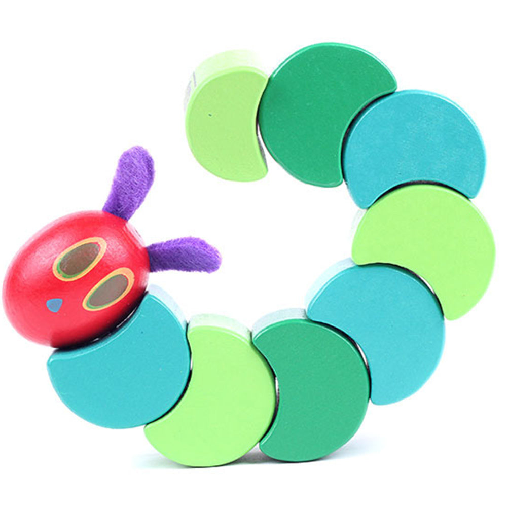 Wooden Caterpillar Toy Flexible Animal Blocks Caterpillar Educational Toy